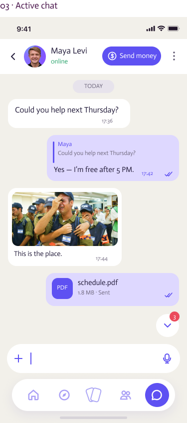 2Help active conversation screen